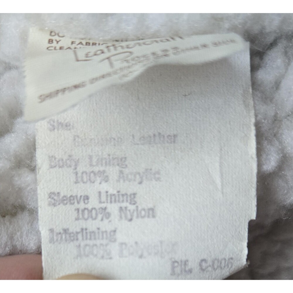 Vintage Brown Real Leather Bomber Jacket Sherpa Lining Mens 42/L XT Fall Winter - Picture 8 of 15
